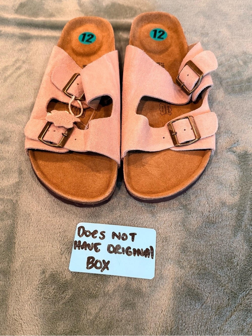 Cushionaire Lane Suede Double Buckle Slide Sandals Women’s 12 EU 45 - Picture 2 of 10